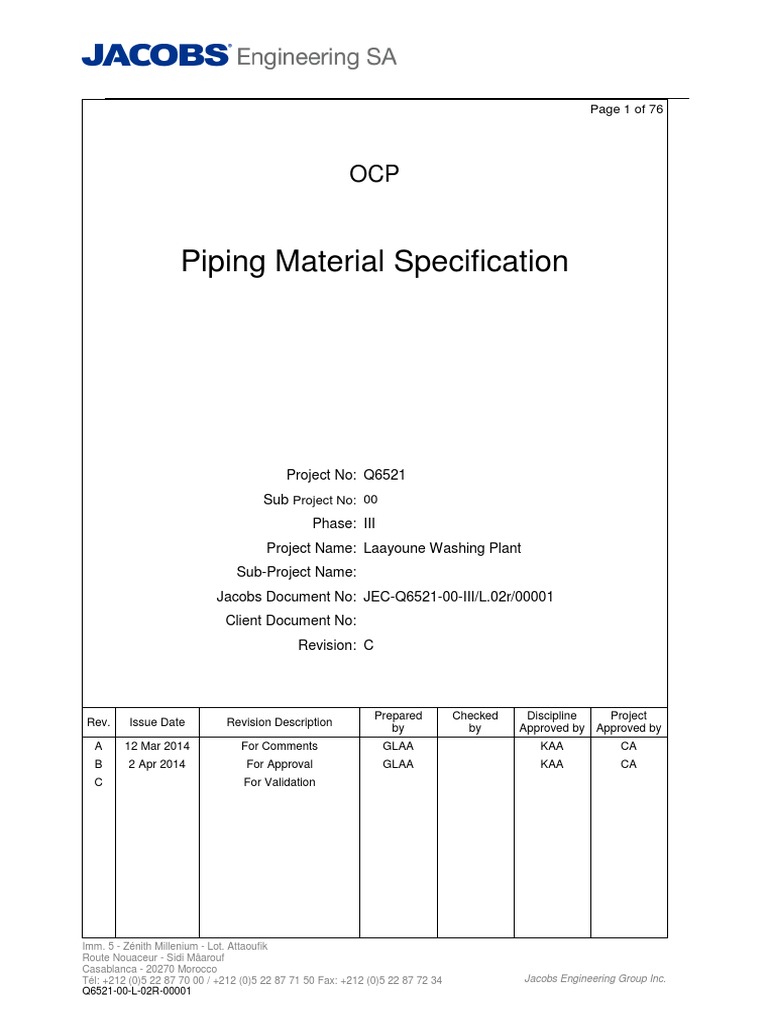 3-Pinping Material Specification | PDF | Pipe (Fluid Conveyance ...