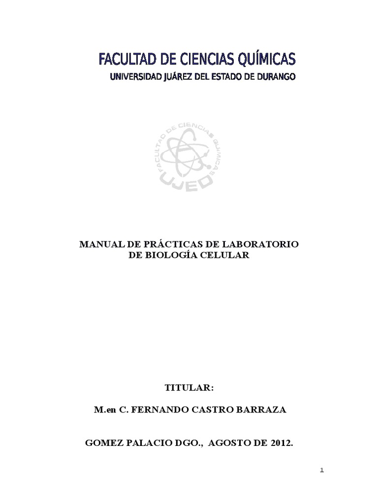 Laborat Biologiacel PDF Biolog a Celular Biolog a
