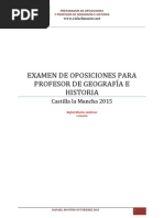 Examen Oposiciones Geografia e Historia Castilla La Mancha 20151