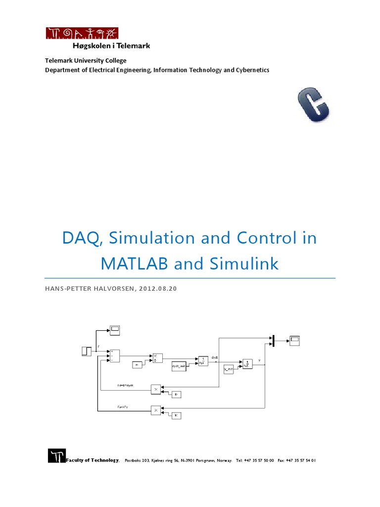DAQ, Simulation and Control in MATLAB and Simulink | PDF | Matlab ...