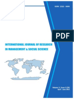 International Journal of Research in Management & Social Science Volume 3, Issue 2 (IV) April - June 2015 ISSN