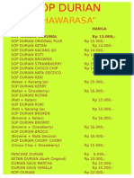 "Hawarasa": Menu Harga Sop Durian Original RP 12.000