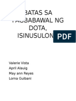 Batas Sa Pagbabawal NG Dota