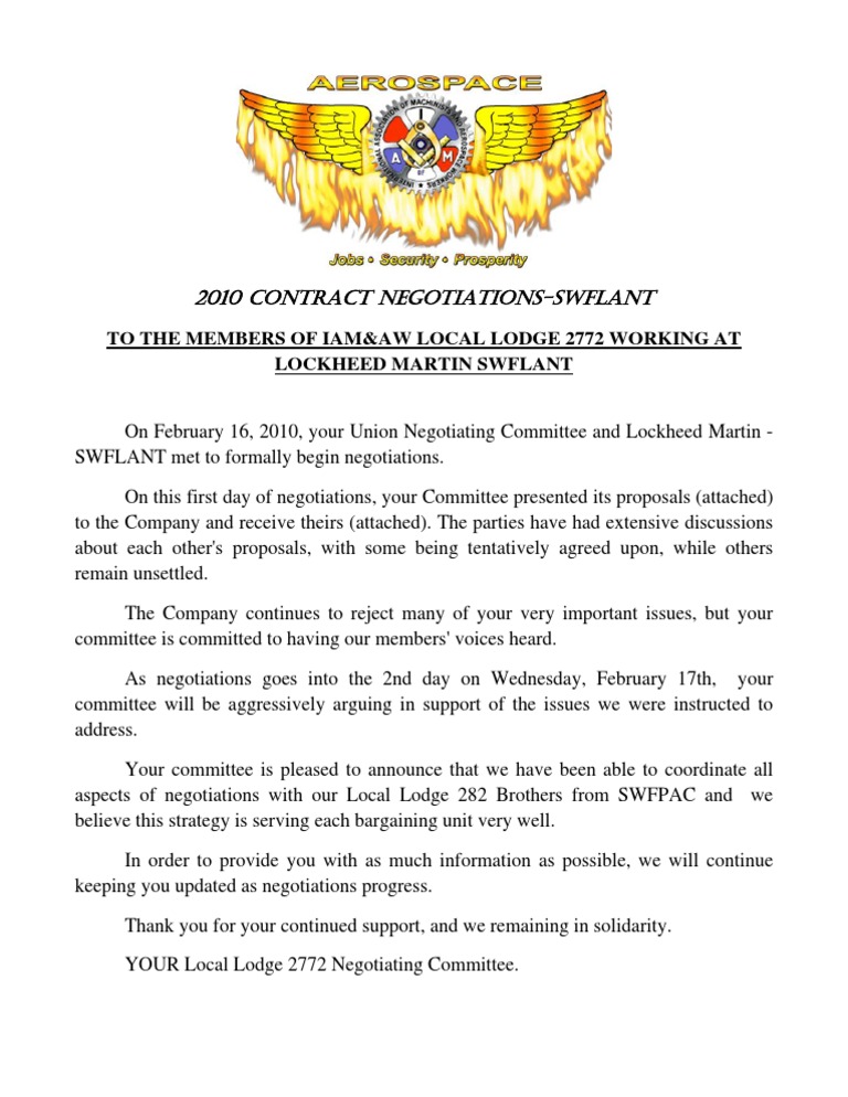 2010 Lockheed Martin SWFLANT Negotiations | PDF | Law