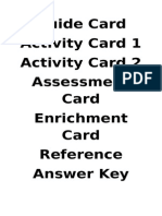 Guide Card Activity Card 1 Activity Card 2 Assessment Card Enrichment Card Reference Answer Key