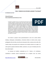 POLÉMICA COMUNICACIONAL Y ORIGEN DE LOS ESTUDIOS LLAMADOS “CULTURALES” EN AMÉRICA LATINA