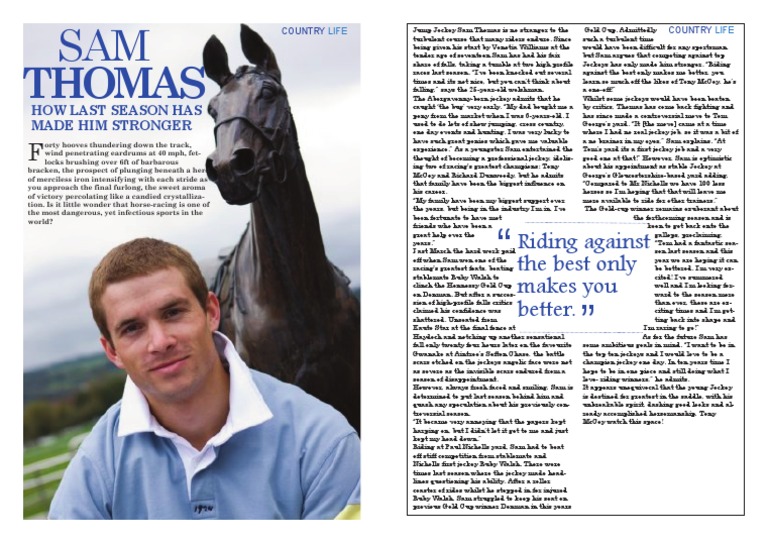 Sam Thomas: Rising Jockey's Journey | PDF | Individual Horses | Horse ...