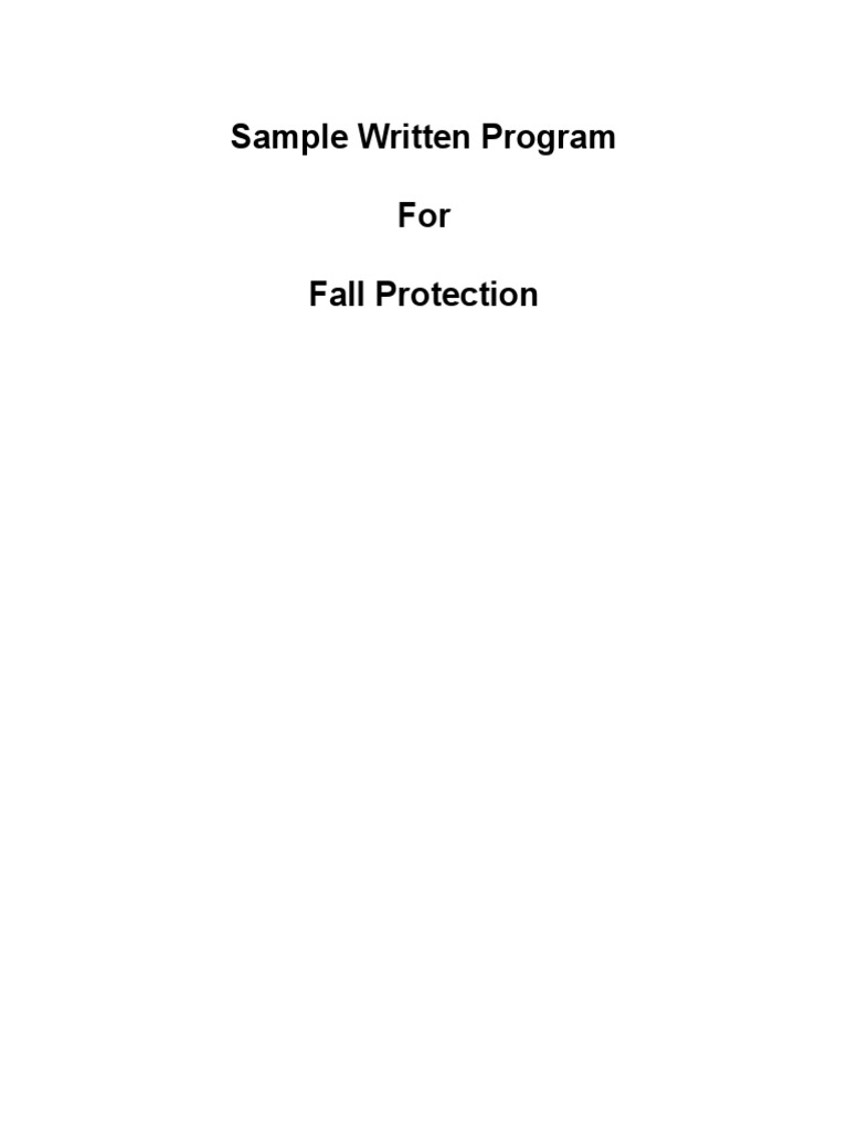 1926 Fall Protection Program | PDF | Occupational Safety And Health ...