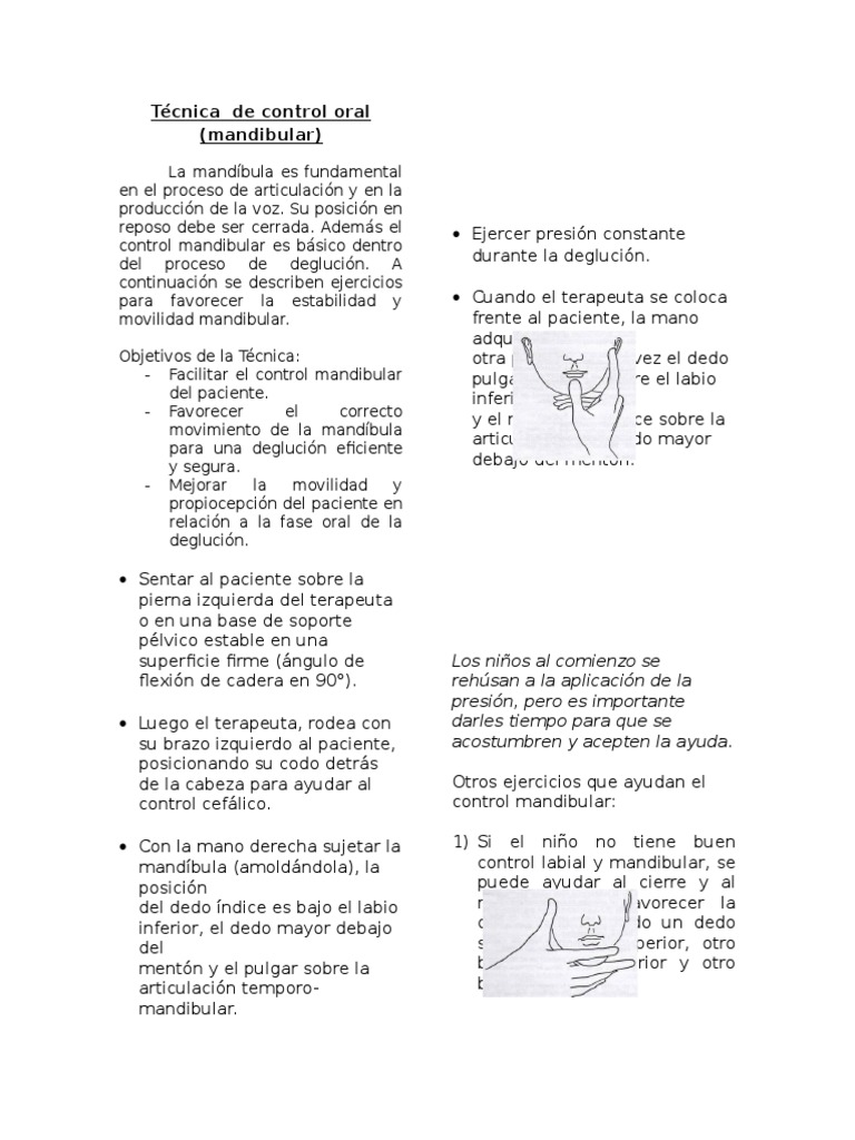 Ejercicios para Control Mandibular | PDF | Mano | Anatomía humana