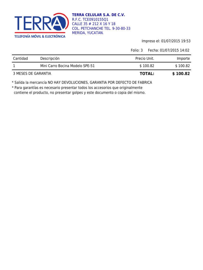 EJEMPLO NOTA DE VENTA