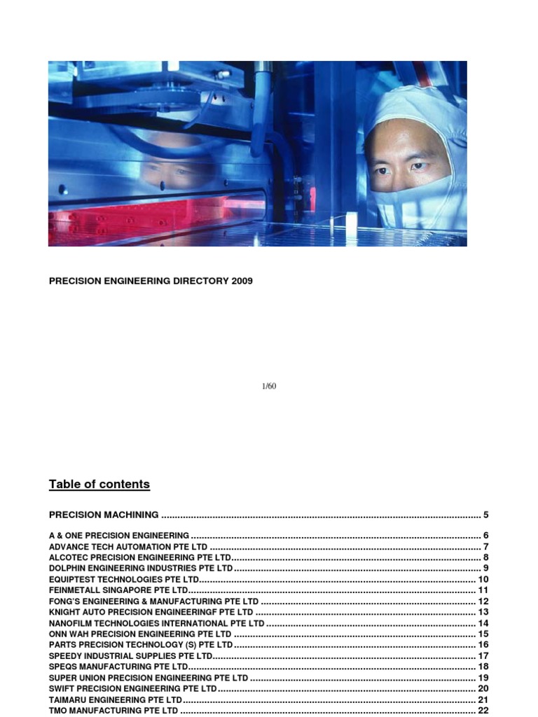 Precision Engineering Directory Singapore 2009 | PDF | Numerical Control |  Machining