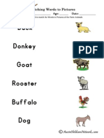 Farm Animals Words To Pictures PDF