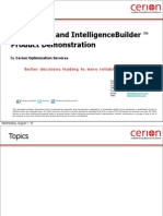 Optimiser Product Demonstration: and Intelligencebuilder