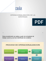 Operacionalización de La Hipótesis