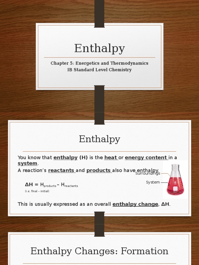 IB HL Chemistry - Chapter 5 Thermochemistry - Enthalpy | PDF | Enthalpy ...