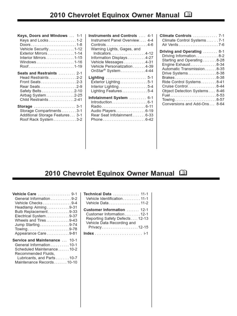 2017 Chevrolet Equinox Owner's Manual User Guide - Bishkos, USA