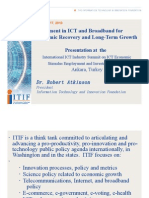 Investment in ICT and Broadband For Economic Recovery and Long-Term Growth