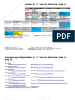 Gangneung Independent Arts Theater Schedule, July 9 - July 15