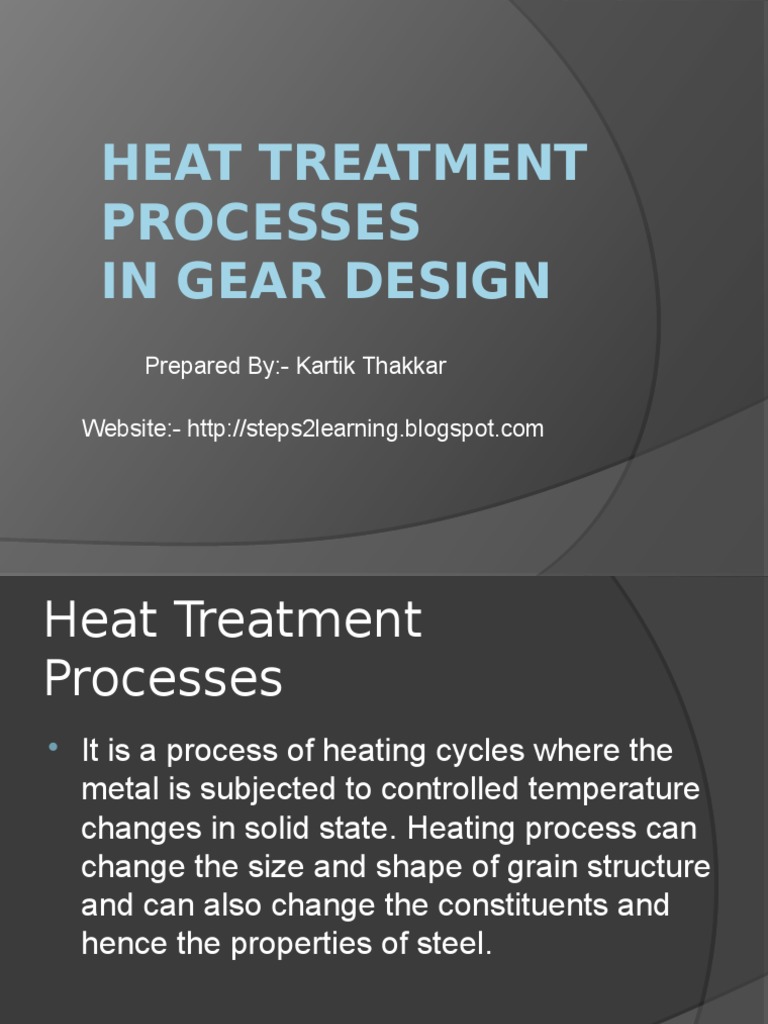 Heat Treatment Processes in Gear Design PDF
