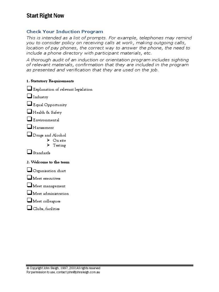 Check Your Induction Programme | PDF | Educational Assessment | Copyright