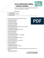 Encuesta satisfacción laboral ayúdanos mejorar