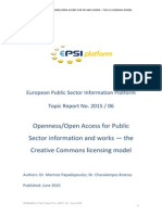 Openness/Open Access For Public Sector Information and Works - The Creative Commons Licensing Model