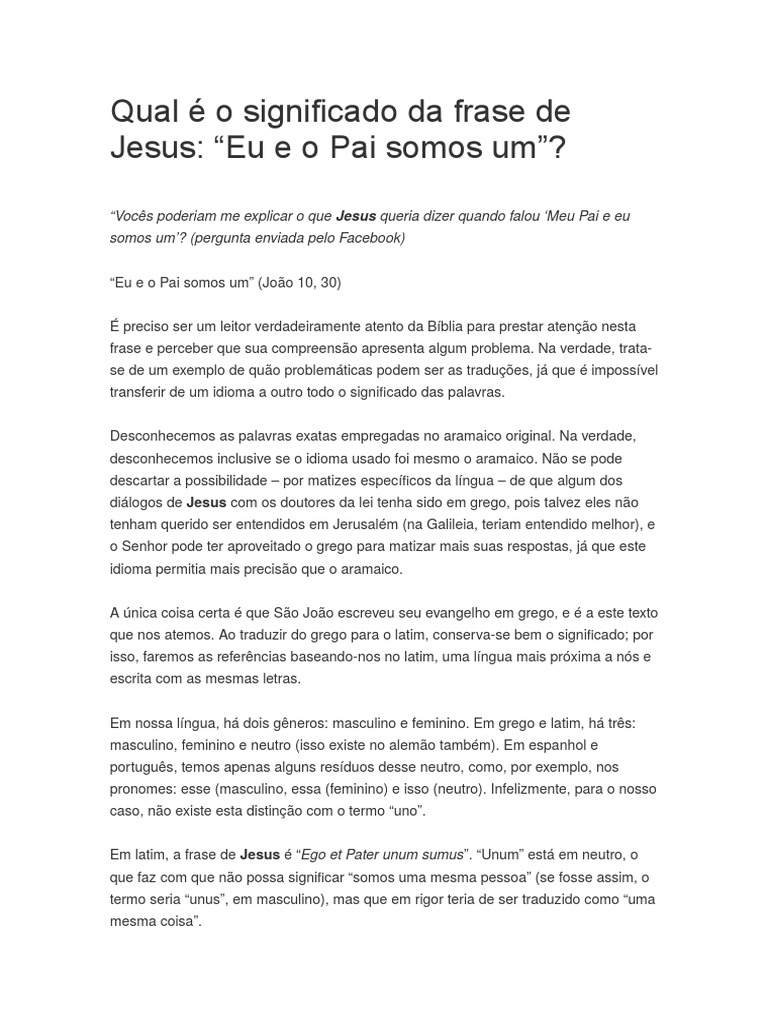 Qual É o Significado Da Frase de Jesus | PDF | Latim | Linguagem natural