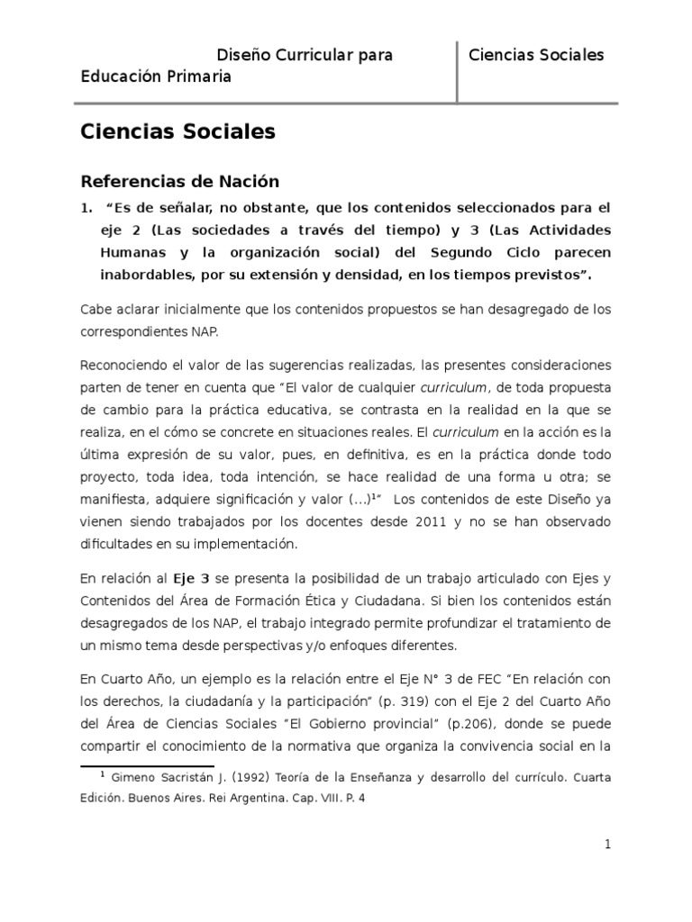 Ciencias Sociales - Incluir en Diseño | PDF | Plan de estudios ...