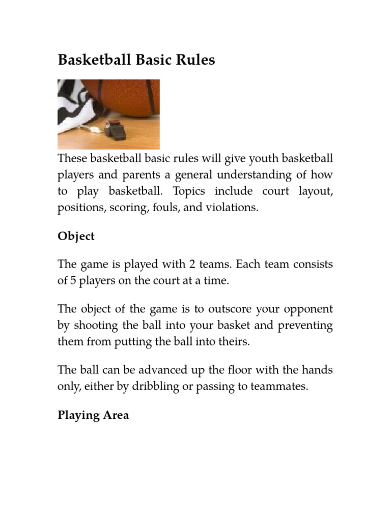 rules of basket ball