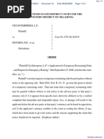 CiCi Enterprises LP v. Duforni Inc et al - Document No. 15