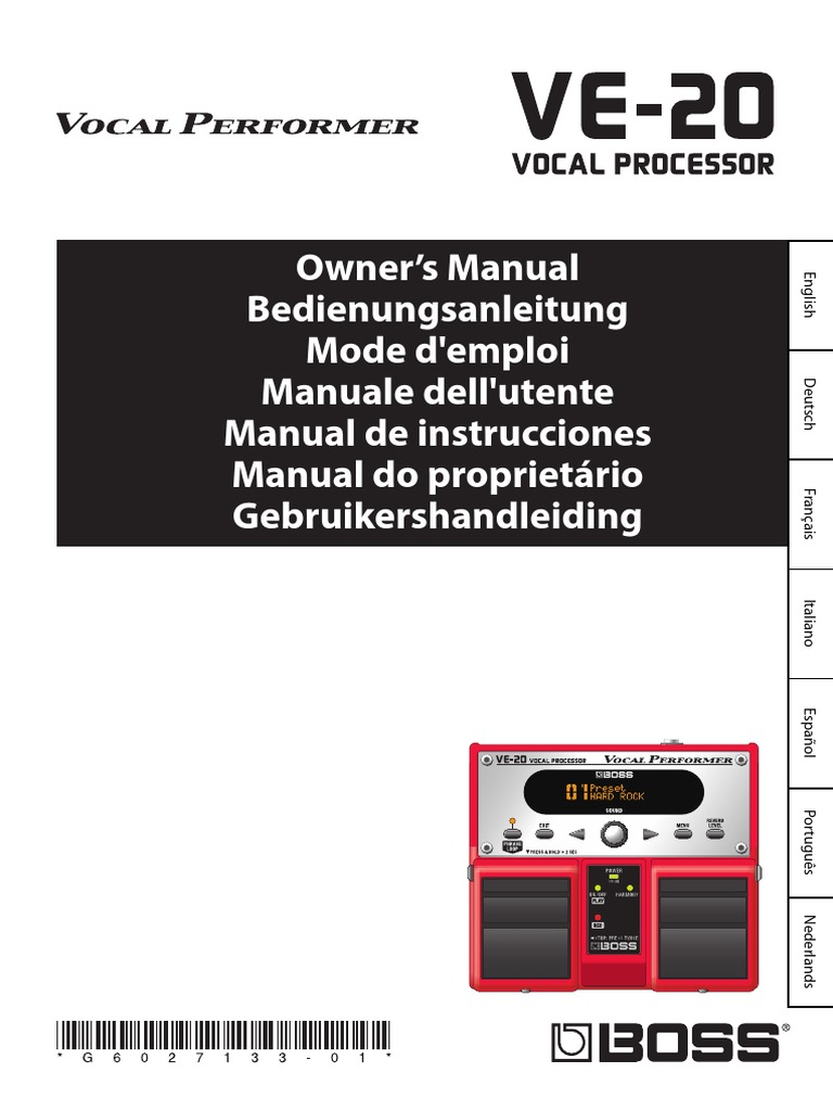 Boss Ve-20 Manual | PDF | Microphone | Sound