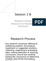 Session 2 B: Research Design Research For Marketing Decisions