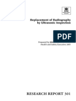 Replacement of Radiography by Ultrasonic Inspection