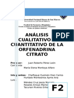 Análisis cualitativo y cuantitativo de la orfenadrina citrato