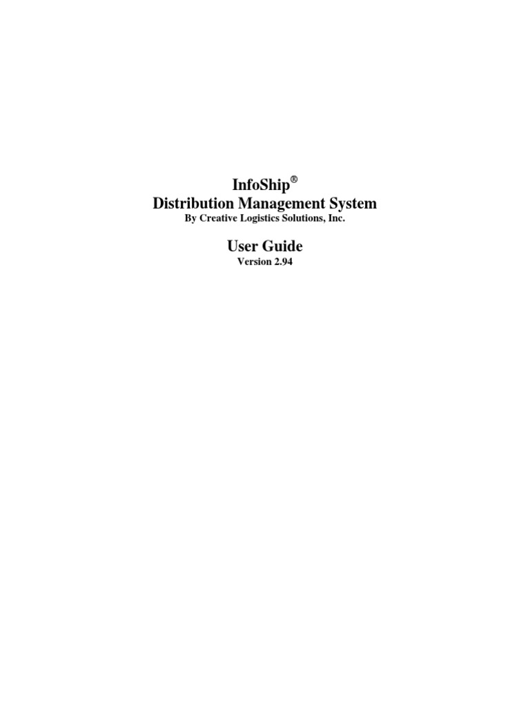 InfoShip User Guide 2.94.1257 | PDF | Cargo | Packaging And Labeling