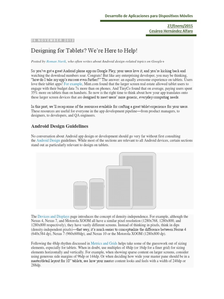 Designing For Tablets? We're Here To Help! Android Design Guidelines