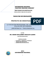 La Vocación Profesional Del Egresado de Educación Secundaria