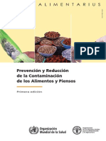 Prevención y Reducción de La Contaminación de Los Alimentos y