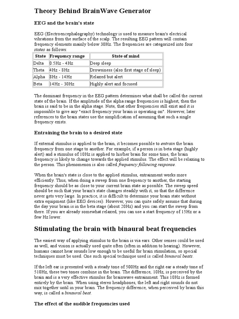 Brainwave Entrainment Guide | PDF | Electroencephalography | Nervous System