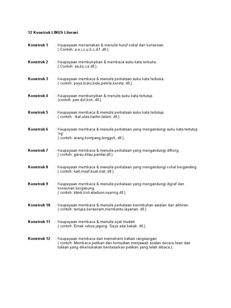 12 Konstruk Linus Literasi