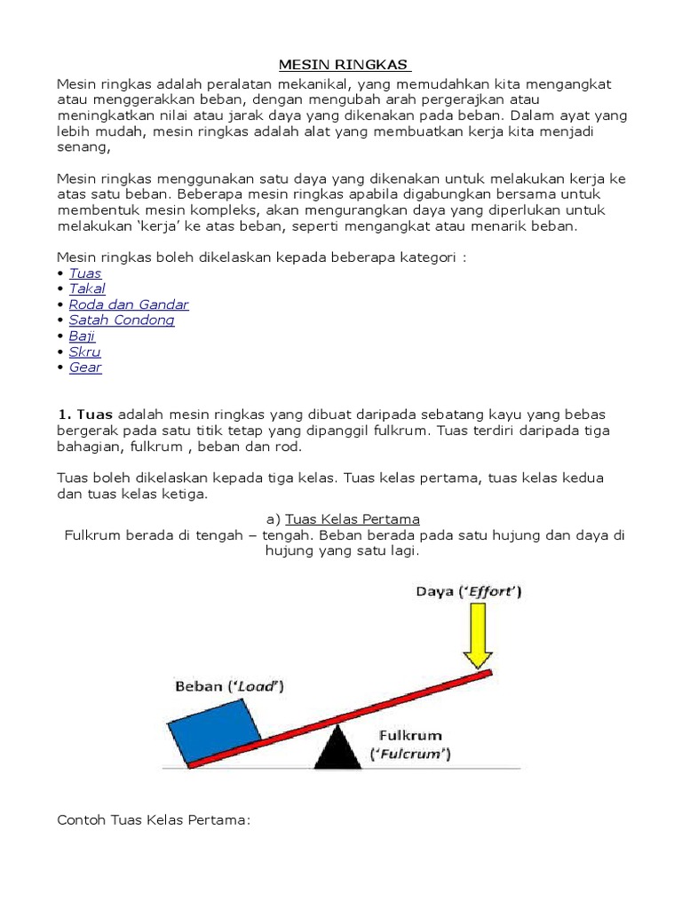 Nota Sains Tahun 6 Mesin