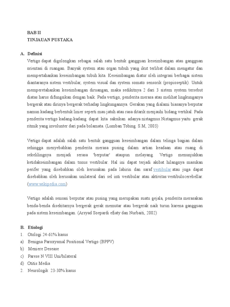 Vertigo Causes Symptoms And Treatment