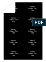 Memory Pattern Test 198 Memory Pattern Test 198