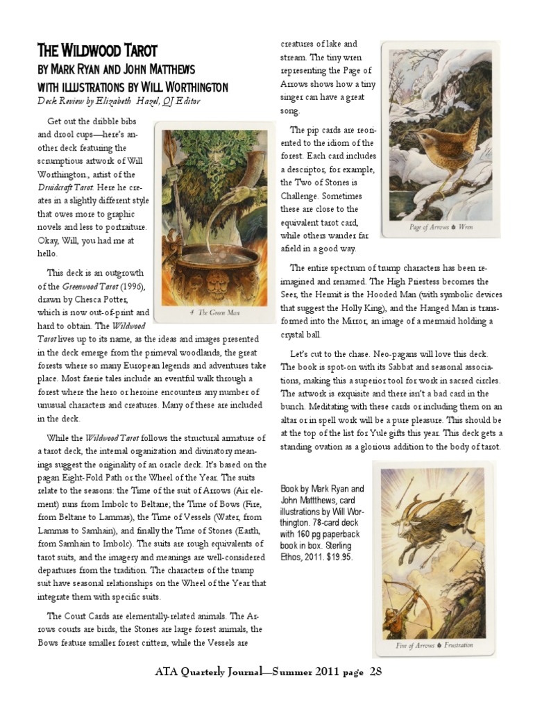 Wildwood Tarot Review - Ata Qj Summer 2011 Pdf Tarot Playing Cards