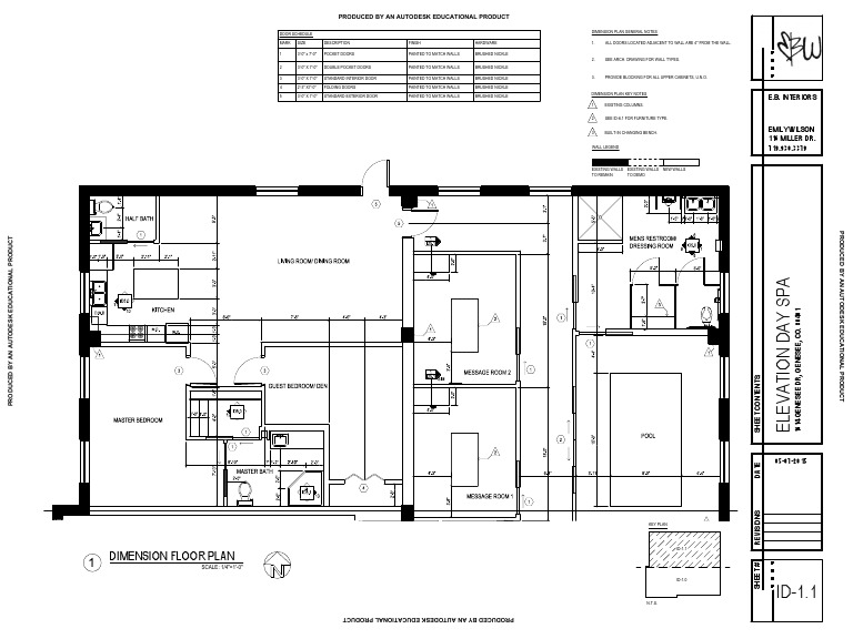 Day Spa Dimension and Elevation Plan | PDF