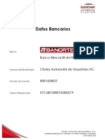 Datos Bancarios Clúster Automotriz de Querétaro