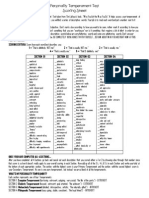 Personality test scoring sheet reveals your temperament