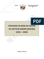 Strategie de Mise en Valeur Du Sectur Minier Rca