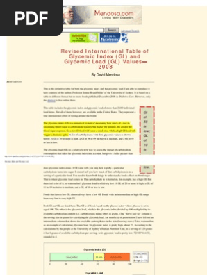 Glycemic Index Gi And Glycemic Load Pdf Glycemic Load Staple Foods