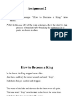 Assignment 2: Translate The Passage "How To Become A King" Into Hindi. Note